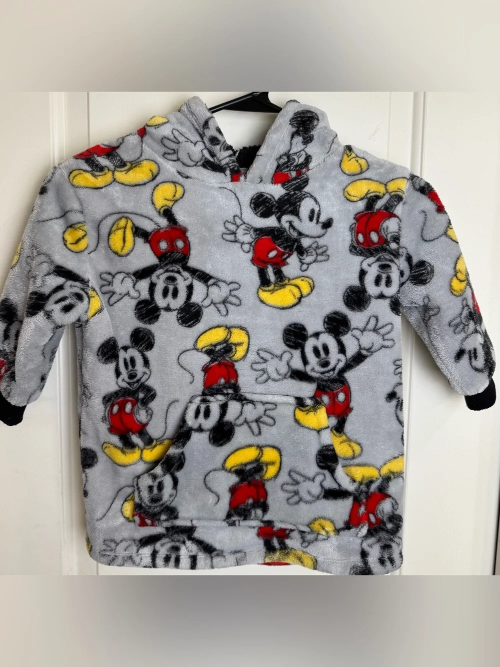 Disney Junior Mickey Mouse Plush Hoodie 3T Gray